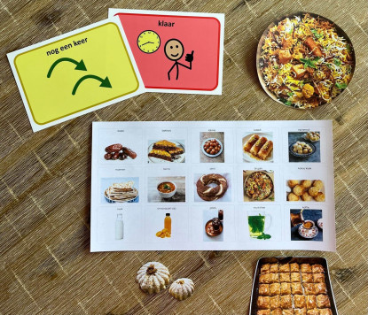 afbeeldingen ondersteunde communicatie voor het Suikerfeest